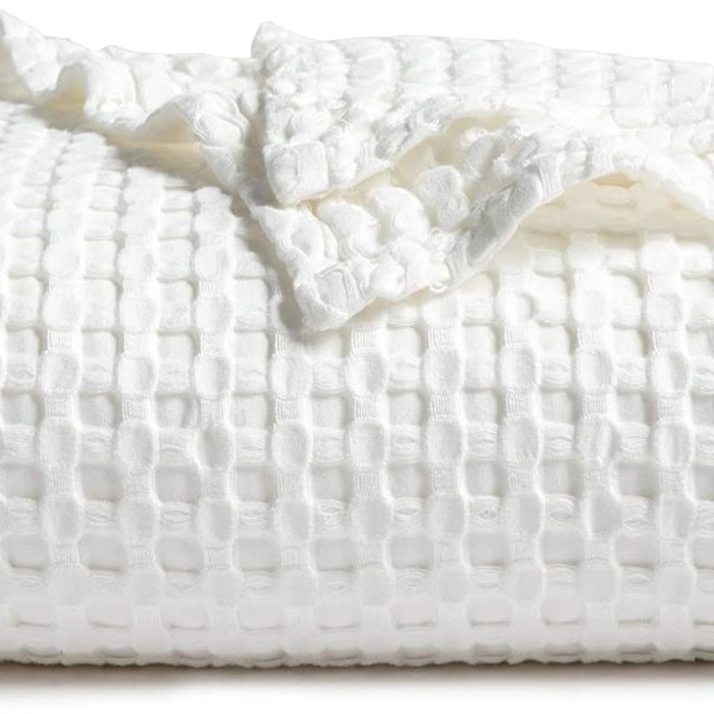 Luxury Bamboo Cotton Blend King Blanket White